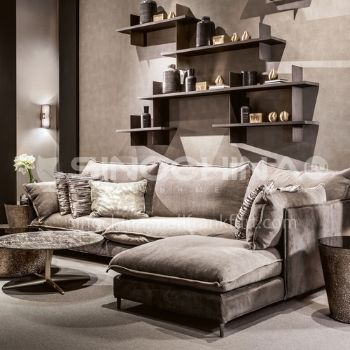 MY-617 living room Nordic modern minimalist removable and washable cotton and linen sofa + pine frame + oak sofa feet + high density sponge + latex cushion